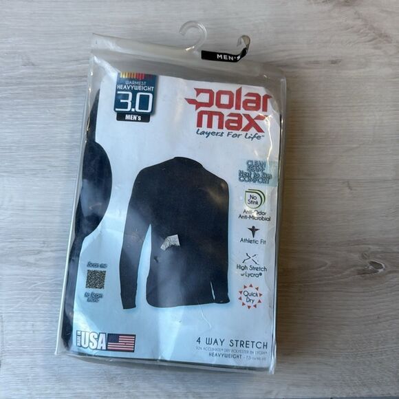 PolarMax Mens 4Way Stretch Crew Shirt‎ Size S black NWT in packaging - Picture 2 of 3